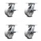 Service Caster 6 Inch Heavy Duty Semi Steel Caster Set with Roller Bearings and Brakes SCC SCC-35S620-SSR-SLB-4 - alternate 4